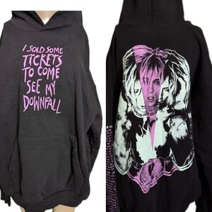 Machine Gun KellyTickets To My Downfall Concert Merch Black Hoodie XL NWOT
